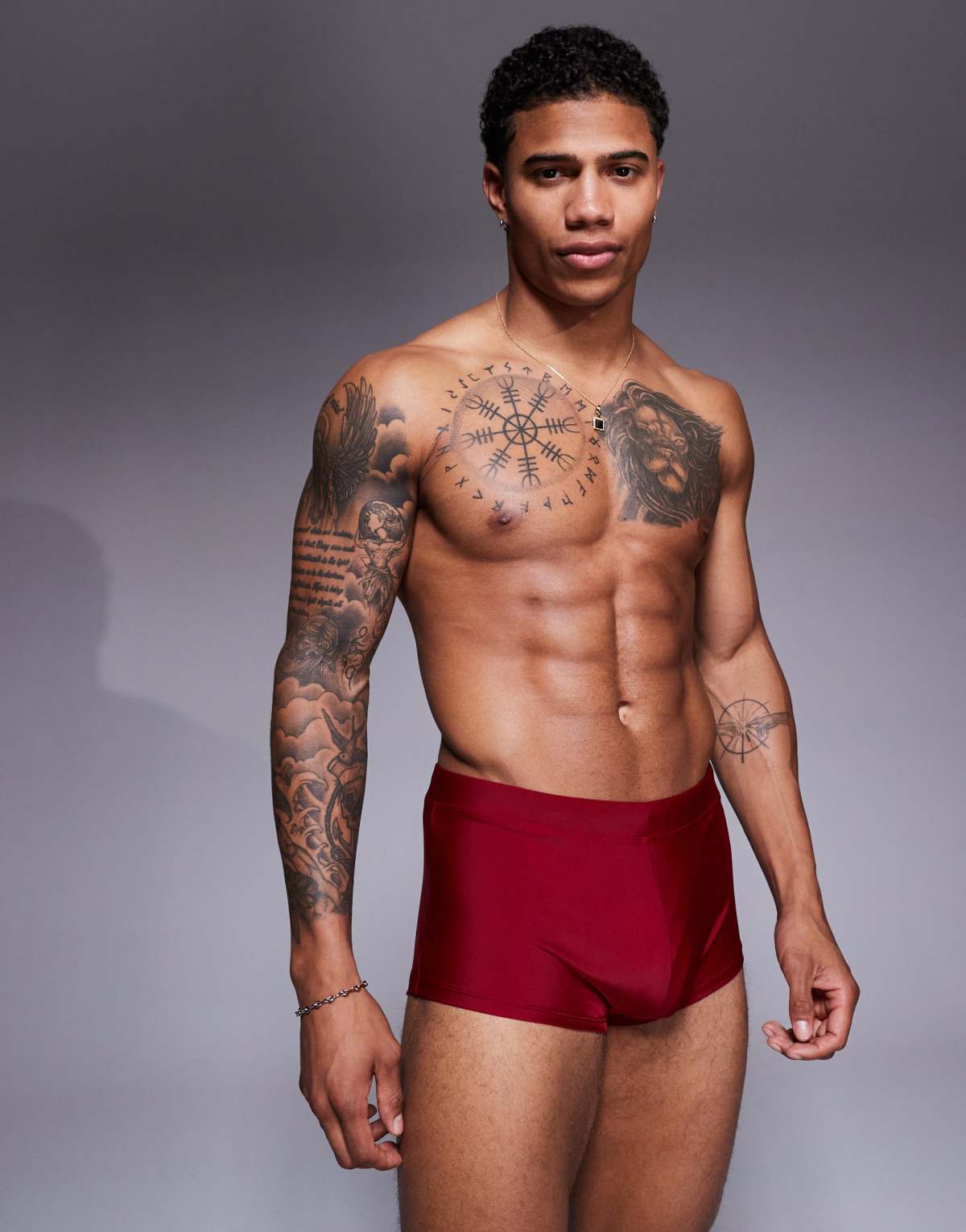 ASOS DESIGN stretch trunk in red