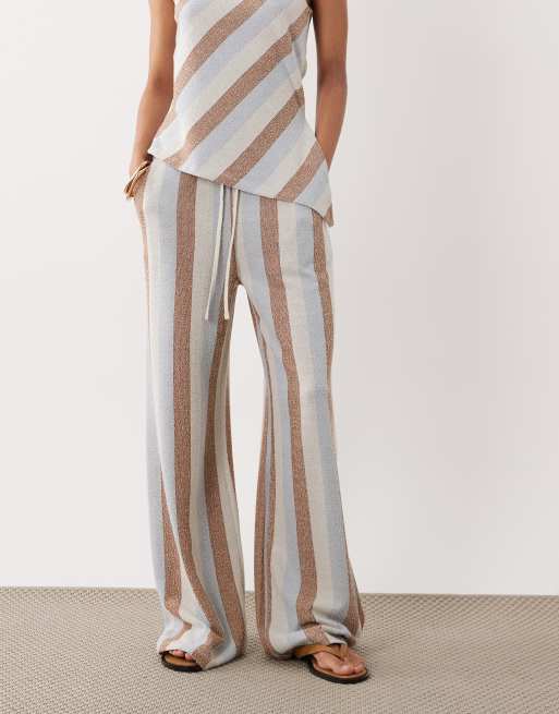 ASOS DESIGN - Stribede bukser med brede ben - Del af sæt, 2 af 5