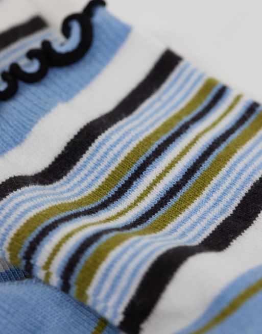ASOS DESIGN stribede sokker med blå stribe, 3 af 3