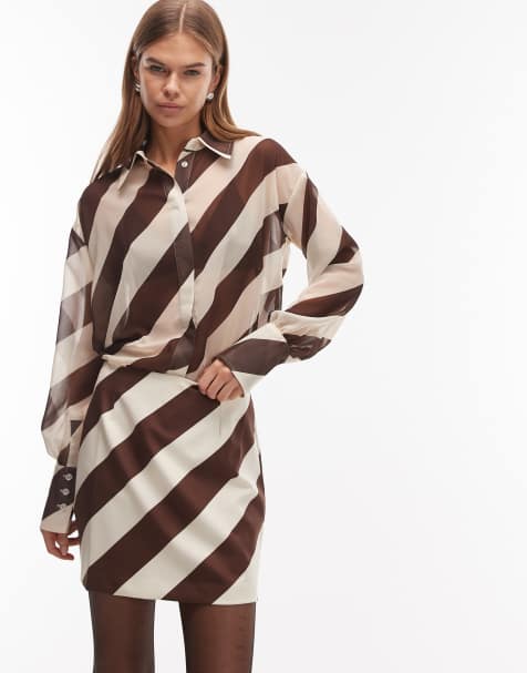 ASOS DESIGN - Stribet mininederdel - Del af sæt - view 1