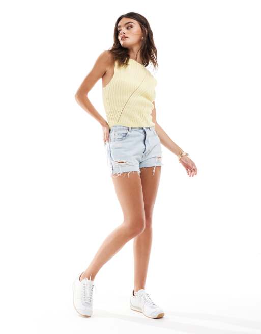 ASOS DESIGN – Strick-Oberteil in Buttermilchgelb mit U-Boot-Ausschnitt, 3 von 4