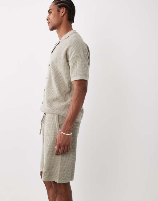 ASOS DESIGN – Strick-Shorts in Salbeigrün, Kombiteil, 3 von 5