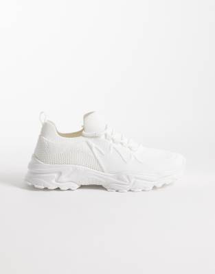 Strick-Sneaker in Weiß zum Schnüren Weiß 40.5