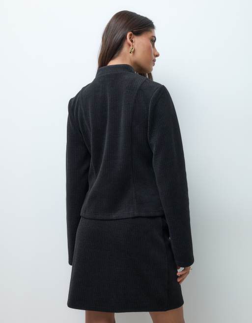 ASOS DESIGN Strickjacke aus grobem Cord mit Knebelverschluss in Schwarz, 5 von 5