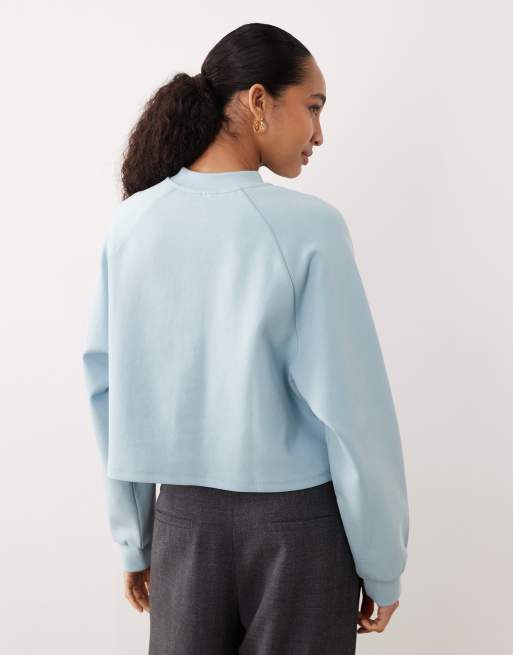 ASOS DESIGN – Strickjacke aus Interlock-Stoff in Hellblau, 4 von 4