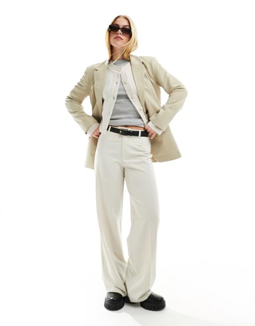 ASOS DESIGN – Strickjacke in Creme mit Streifen, durchgehender Knopfleiste und Rundhalsausschnitt, 2 von 4