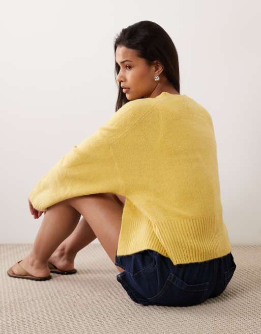 ASOS DESIGN – Strickjacke in Gelb mit offenem Design , 4 von 4