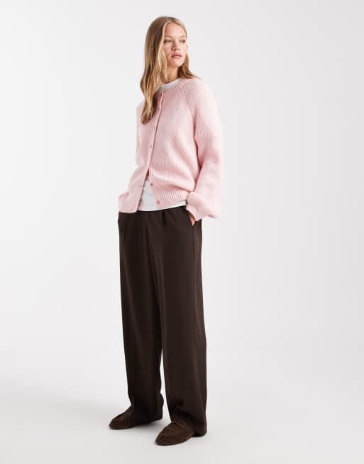 ASOS DESIGN – Strickjacke in Hellrosa mit Raglanärmeln, 2 von 4