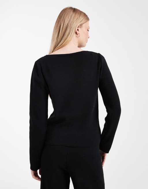 ASOS DESIGN – Strickjacke in Schwarz, Kombiteil, 4 von 4