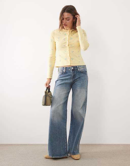 ASOS DESIGN – Strickjacke mit Blumenstickerei, Kombiteil, 2 von 4
