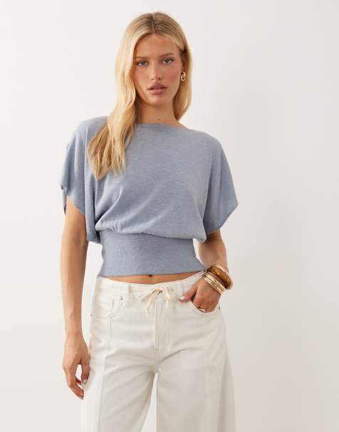 ASOS DESIGN – Strickpullover in Blau mit vielseitigen Tragemöglichkeiten und Knopfleiste - view 1