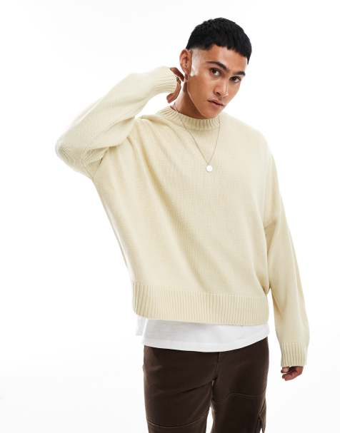 ASOS DESIGN – Strickpullover in Ecru mit Super-Oversize-Schnitt - view 1