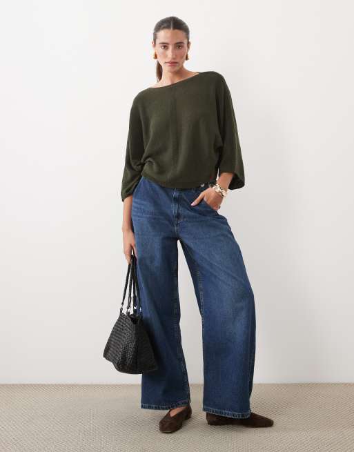 ASOS DESIGN Strickpullover in Khaki, 3 von 4