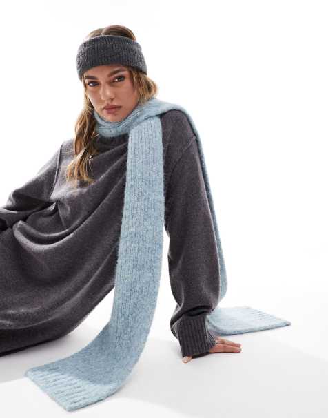 ASOS DESIGN – Strickschal aus Wollmix in Meerschaumblau - view 1