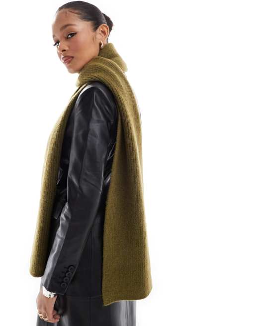 ASOS DESIGN – Strickschal in Khaki, 3 von 4