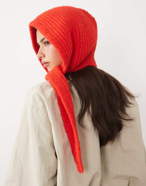 ASOS DESIGN strikket hætteskal i klar rød, 2 af 3