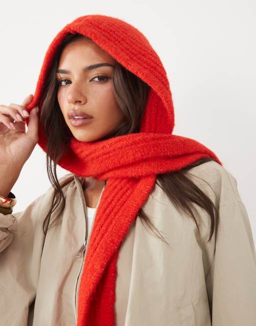 ASOS DESIGN strikket hætteskal i klar rød, 3 af 3