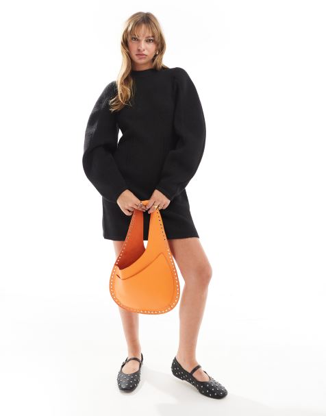 ASOS DESIGN - Strikket minikjole med struktur i sort - view 1