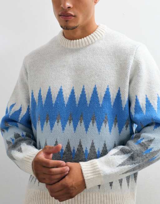 ASOS DESIGN strikket oversized trøje med chevron-mønster i multifarvet, 5 af 5