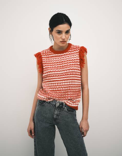 ASOS DESIGN - Strikket rød tanktop i tweed - view 1