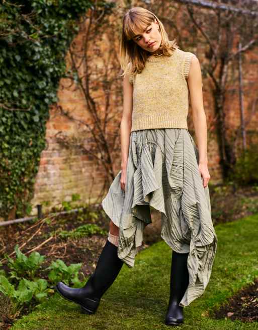 ASOS DESIGN - Strikket tanktop med gult ombré-design