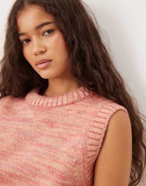 ASOS DESIGN - Strikket tanktop med kraftig hals og lyserødt/multifarvet design, 2 af 4