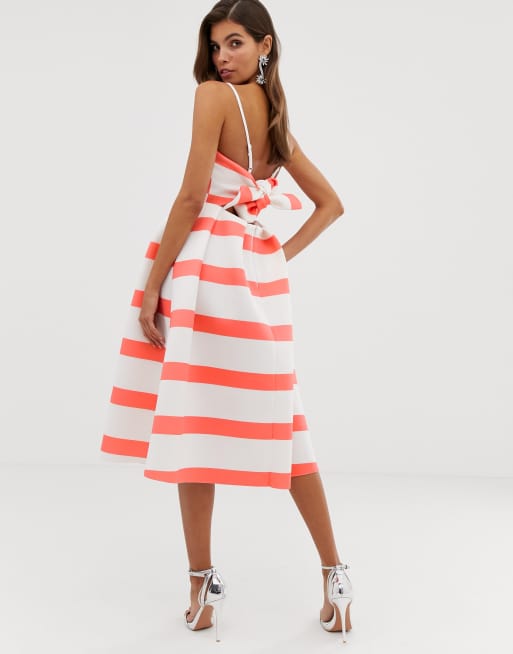 Asos bow back midi hotsell prom dress