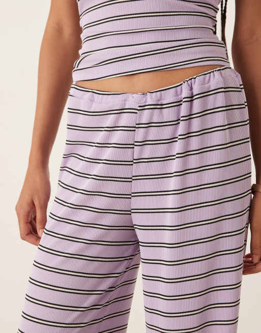 ASOS DESIGN stripe co-ord trouser in lilac, 3 of 5