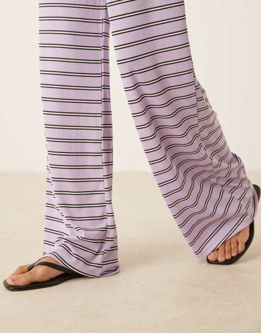 ASOS DESIGN stripe co-ord trouser in lilac, 5 of 5