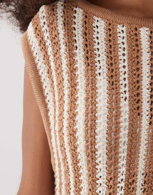 ASOS DESIGN stripe crochet mini dress, 2 of 4
