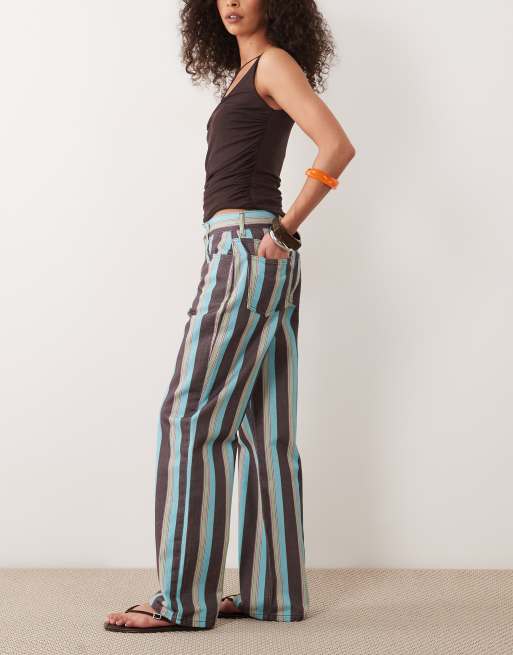ASOS DESIGN stripe dad jean in multi stripe, 2 of 5