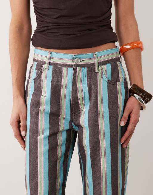 ASOS DESIGN stripe dad jean in multi stripe, 4 of 5