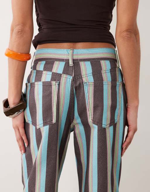 ASOS DESIGN stripe dad jean in multi stripe, 5 of 5
