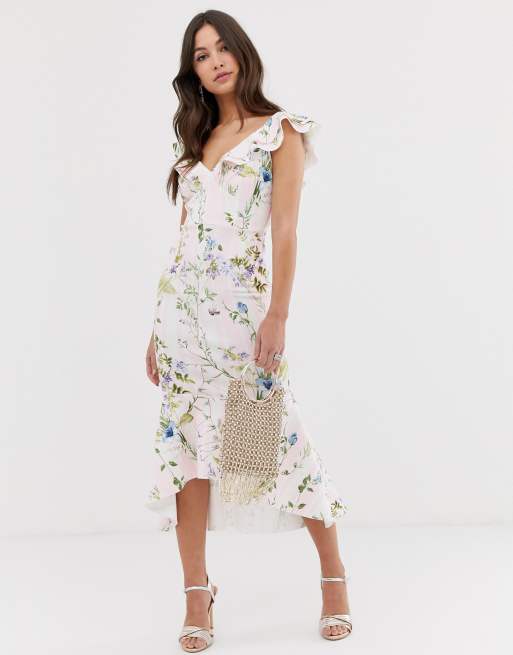 Asos floral hot sale midi dress