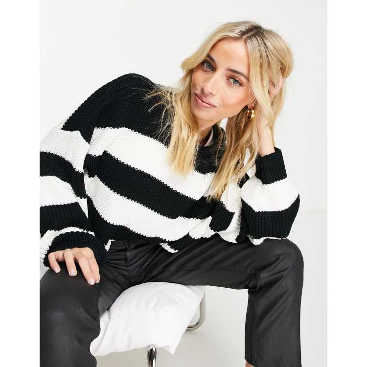 Black white 2024 striped jumper womens