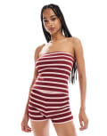 [ASOS DESIGN] ASOS DESIGN stripe micro shorts in pink (part of a set) S PINK