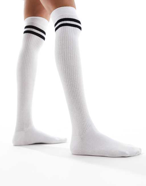 ASOS DESIGN knee high socks in black