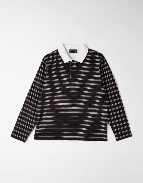 ASOS DESIGN stripe polo in brown - view 1