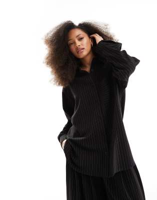 ASOS DESIGN stripe shirt in mono 