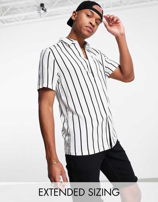 Asos black and white cheap striped top