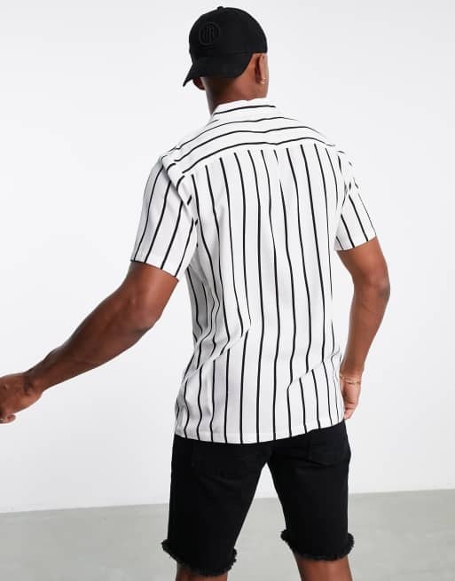 black and white striped shirt asos