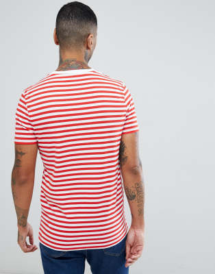 asos red and white striped top