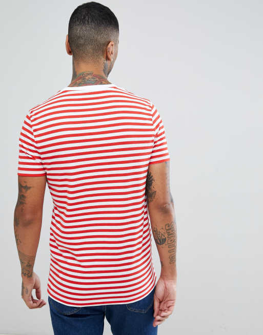 red and white striped t shirt