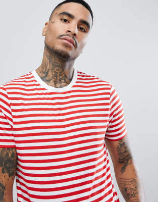 asos red and white striped top