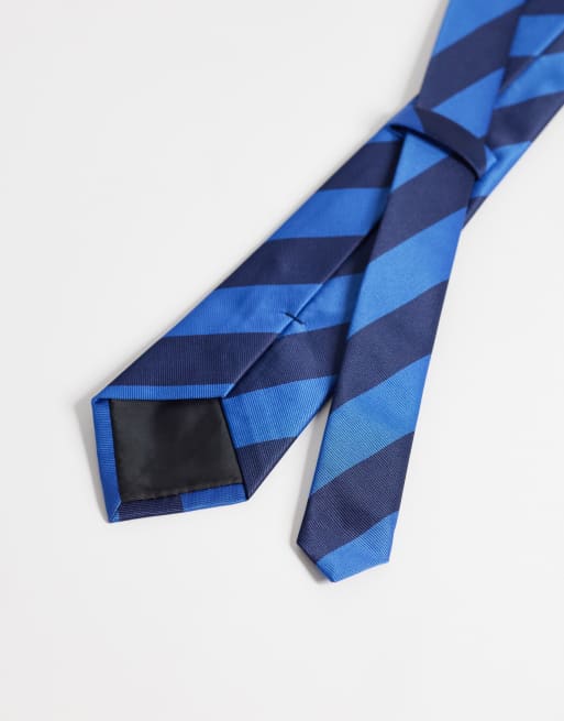 ASOS DESIGN stripe tie in blue, 3 of 3