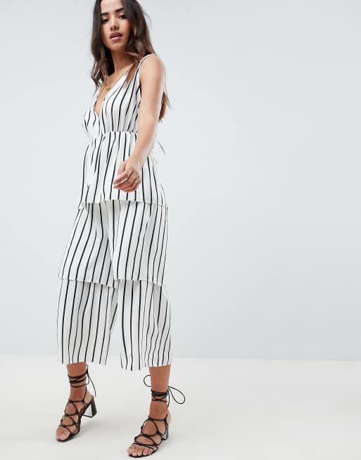 Asos store striped jumpsuit