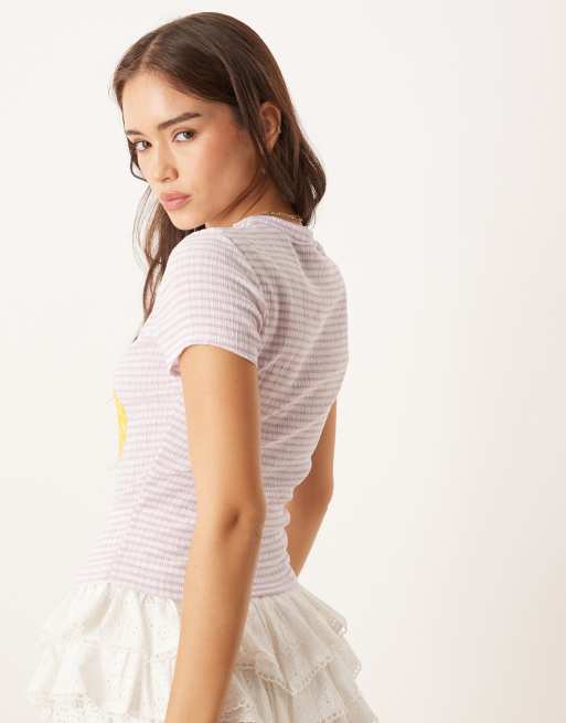 ★FANCYCLUB★BABY GIRL STRIPE LAYERED TEE (WHITE)★正規品 White Horizontal Stripe Sailor Neck Dress for Baby Girls