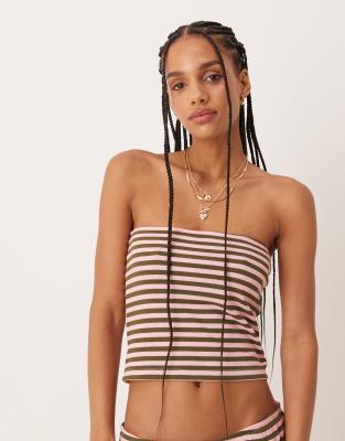 Asos Design Striped Bandeau Top