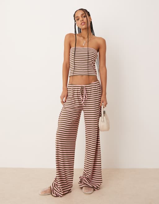 ASOS DESIGN striped bandeau top in green and pink - part of a set, 4 of 4