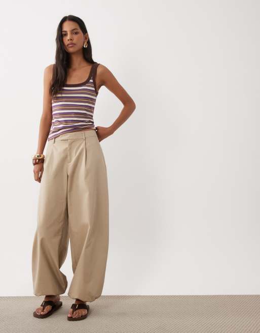 ASOS DESIGN striped contrast vest top in lemon and purple, 2 of 4